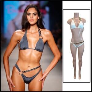 BEACH BUNNY OG DOUBLE TROUBLE WHITE BIKINI L / XL SET